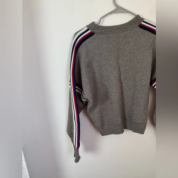 Isabel Marant Kaori Gray Sweater with Striped Sleeves XS (34)